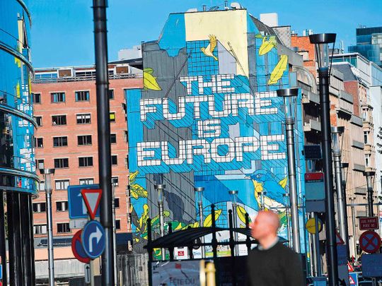 A mural reading ‘The Future is Europe’