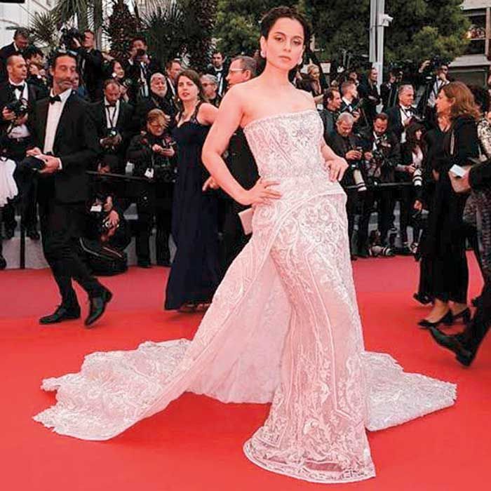 Kangana Ranaut in a Michael Cinco dress at the Cannes.