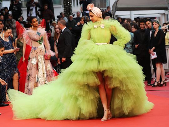 Deepika Padukone splashes Cannes in green | Bollywood – Gulf News