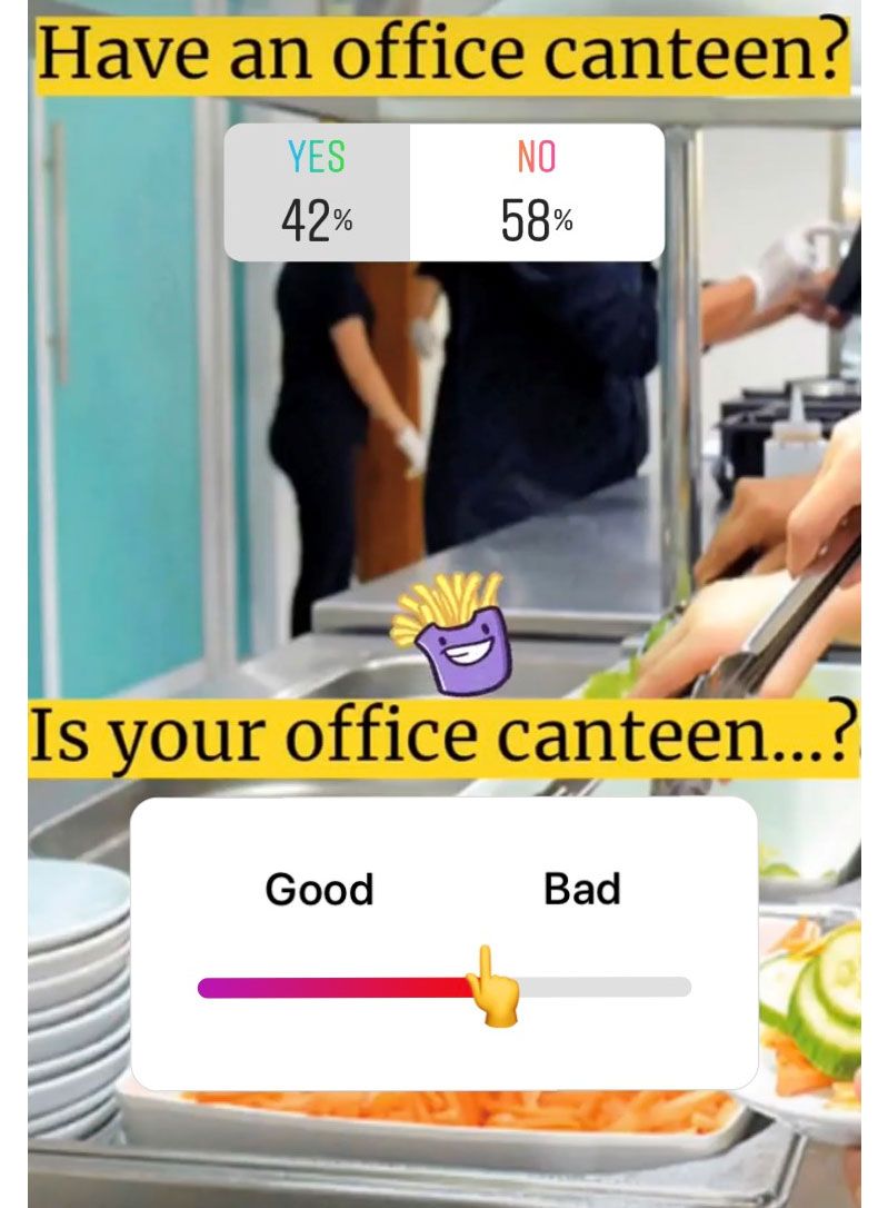 Instagram poll office canteen