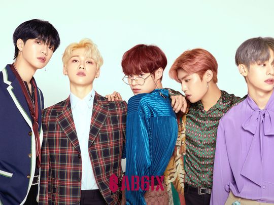 K-Pop group AB6IX. From left: Lim Young-min, Jeon Woong, Lee Dae-hwi, Park Woo-jin and Kim Dong-hyun.