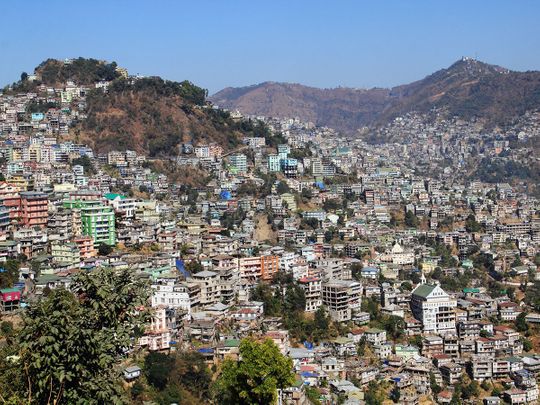 Aizawl city in Mizoram