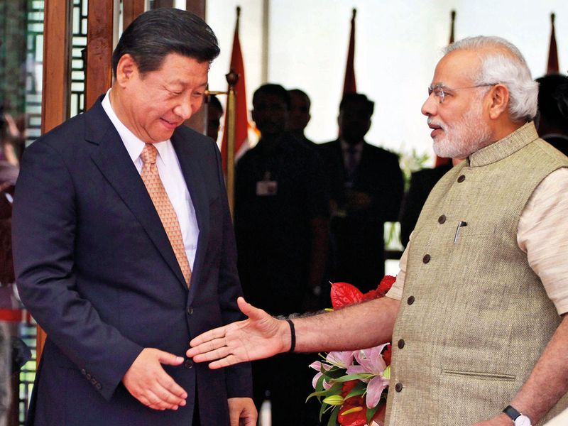 Narendra Modi welcomes Chinese President Xi Jinping