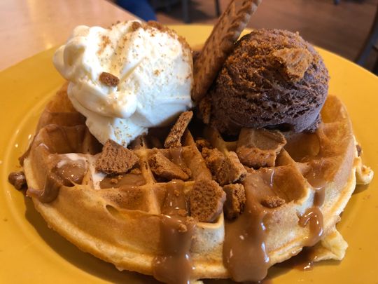Waffle with ice cream at IHOP