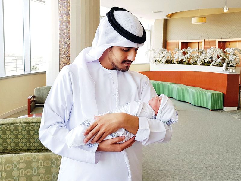 Musallam Salem Bin Amro with his daughter Salama.