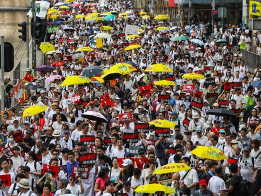 Hong Kong protesters on Sunday organised the biggest rally 