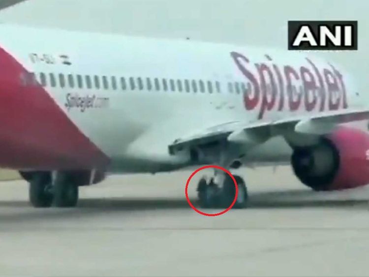 After Tyre Burst Spicejet Aircraft From Dubai To India