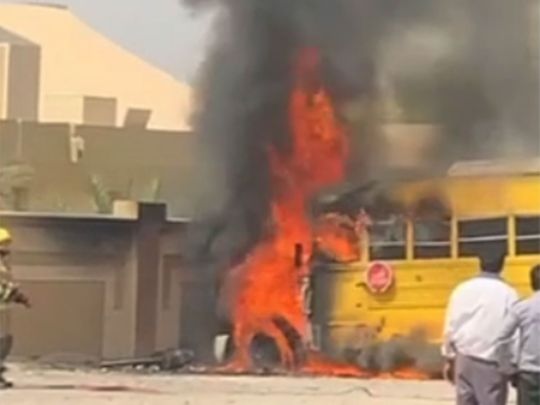 School bus catches fire in Ras Al Khaimah