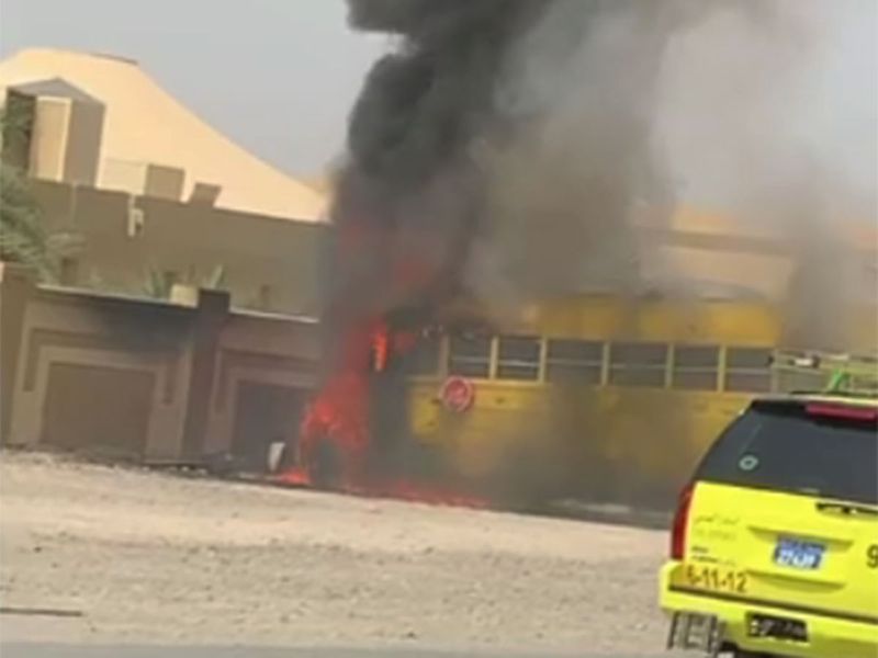 School bus catches fire in Ras Al Khaimah