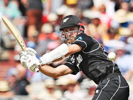 New Zealand's captain Kane Williamson bats