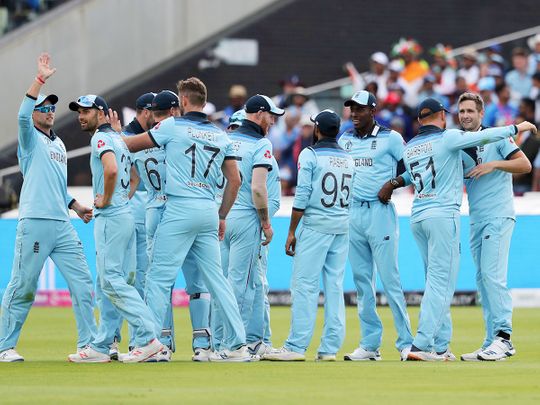 England's cricketers celebrate