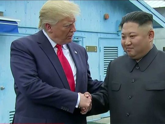 Trump and Kim Jong Un meet in DMZ (demilitarised zone)