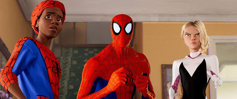 Jake Johnson, Hailee Steinfeld, and Shameik Moore in Spider-Man Into the Spider-Verse 2018-1562046343098