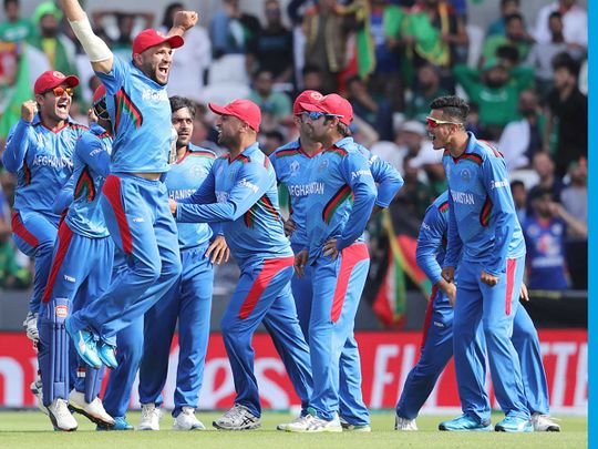 Afghanistan cricketers celebrate