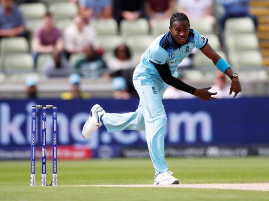 England's Jofra Archer delivers a ball