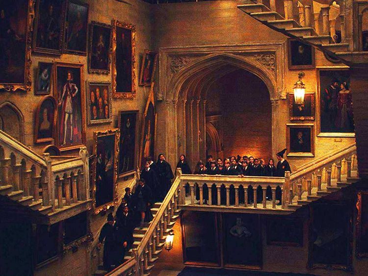The Hogwarts stairs in Harry Potter films.