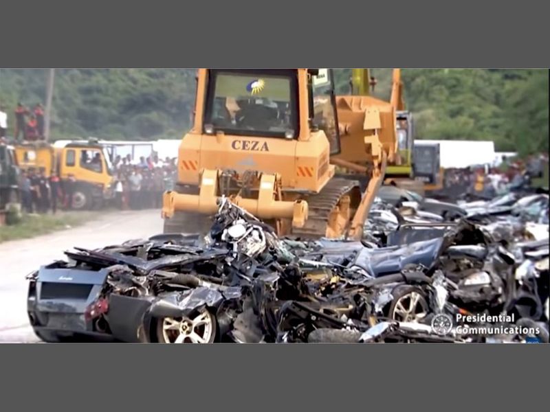 Duterte destroyed cars