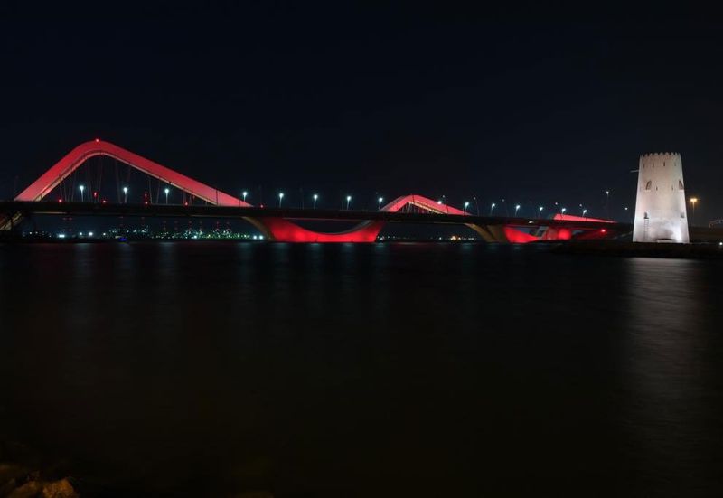 Shaikh Zayed Bridge Chinese colours