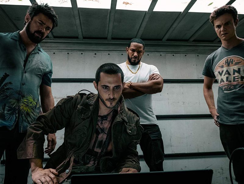 Laz Alonso, Karl Urban, Jack Quaid, and Tomer Capon in The Boys (2019)-1564560617902