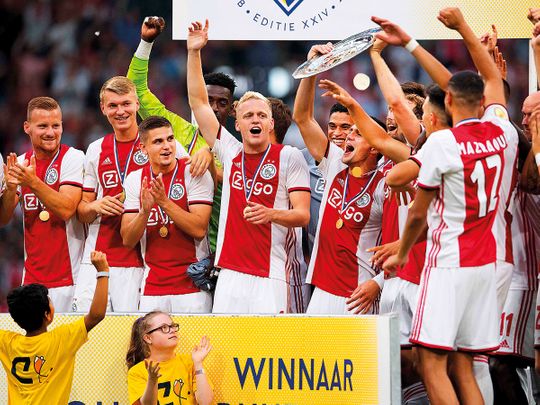 Ajax Amsterdam’s players celebrate