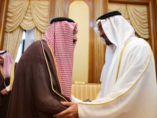 Shaikh Mohamed with Saudi King Salman bin Abdulaziz 