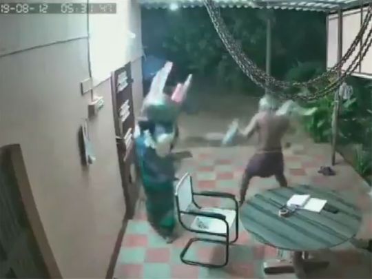 Elderly couple in Tamil Nadu, India, fight armed robbers