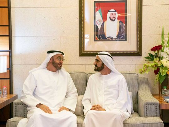 Mohammed bin Rashid with Mohamed bin Zayed