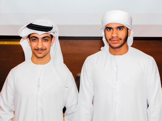 Ahmad Al Mansouri (left) and Khalid Al Daheri hope to commercialise the product within 18 months.