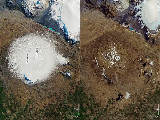 Iceland glacier Okjökull 