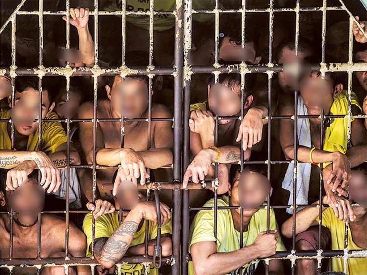Inmates at the jail in the Philippines