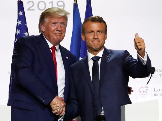 US President Donald Trump and French President Emmanuel Macron