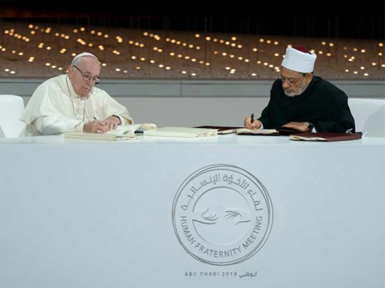 Pope Francis and Grand Imam of Al Azhar, Dr Ahmed El Tayyeb 20190927