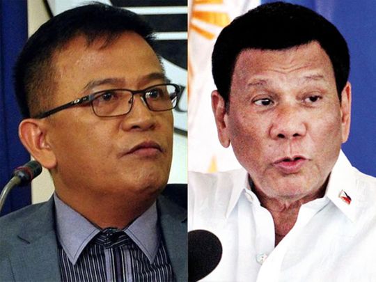 Philippine President Rodrigo Duterte (right) and Nicanor Faeldon 0121