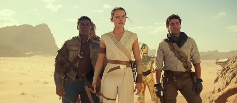 Anthony Daniels, Oscar Isaac, John Boyega, Daisy Ridley, and Joonas Suotamo in Star Wars The Rise of Skywalker-1567777513594