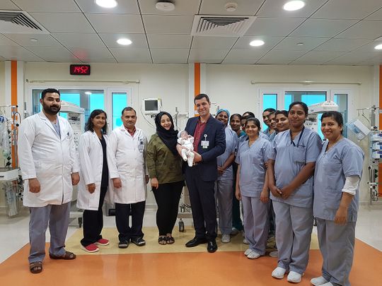 Dr. Mazen Salowm and Team with Joud and his mother