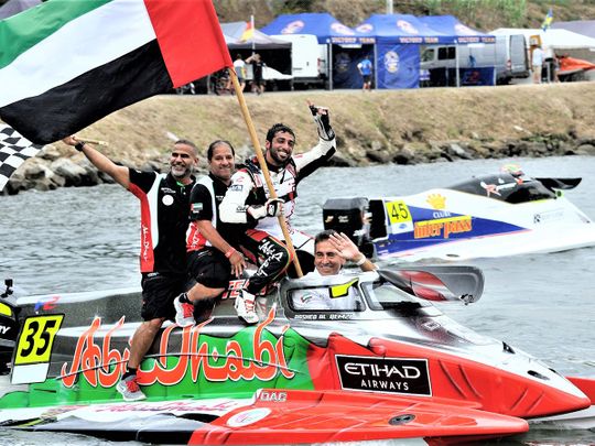 Rashid Al Qamzi celebrates