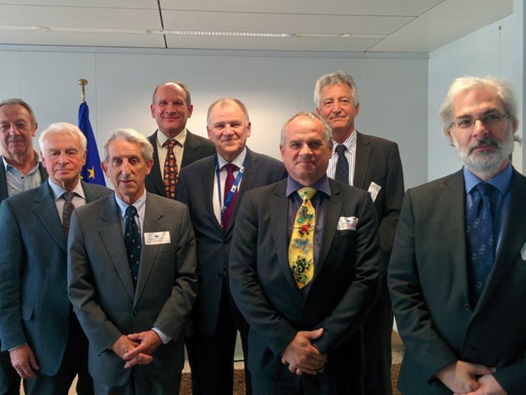 Dr. Alan Boobis, right, at a May 2016 meeting in Germany with health officials and scientists on endocrine-disrupting chemicals.CreditUniversity of Konstanz, via Associated Press-1568714830720