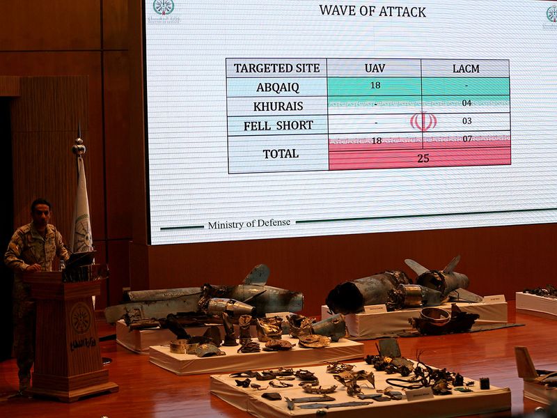 Iran drones and missile Saudi defence ministry spokesman Colonel Turki Al-Maliki 