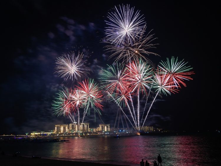 Fireworks at The Beach in Jumeirah Beach Residence