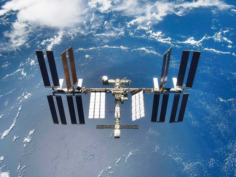 international space station in sky