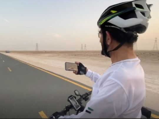 Sheikh Mohammed cycling