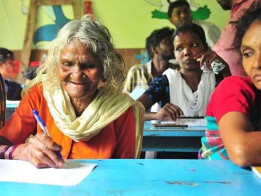 Kembi, 85-year-old tribal woman clears literacy exam in Kerala