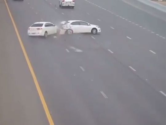 Abu Dhabi accident CCTV 