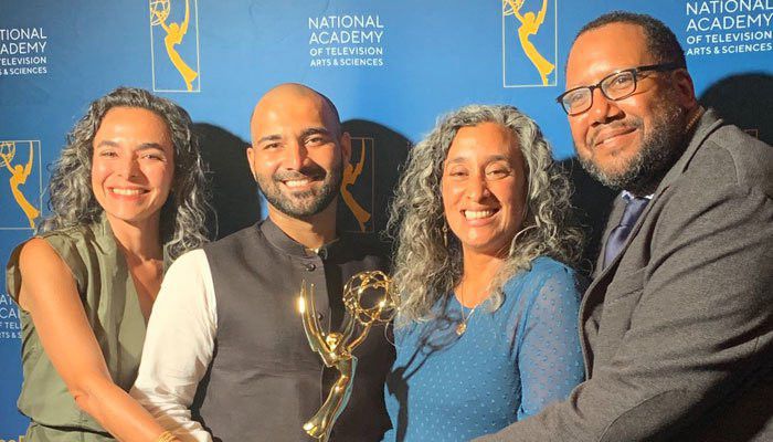 Asad Faruqi (second from left) at the Emmys-1569824289370