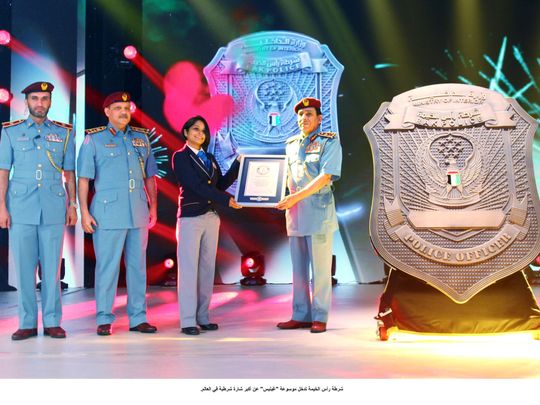 nat 191003 Ras Al Khaimah police enters Guinness World Records for biggest police identification badge-1570115577213