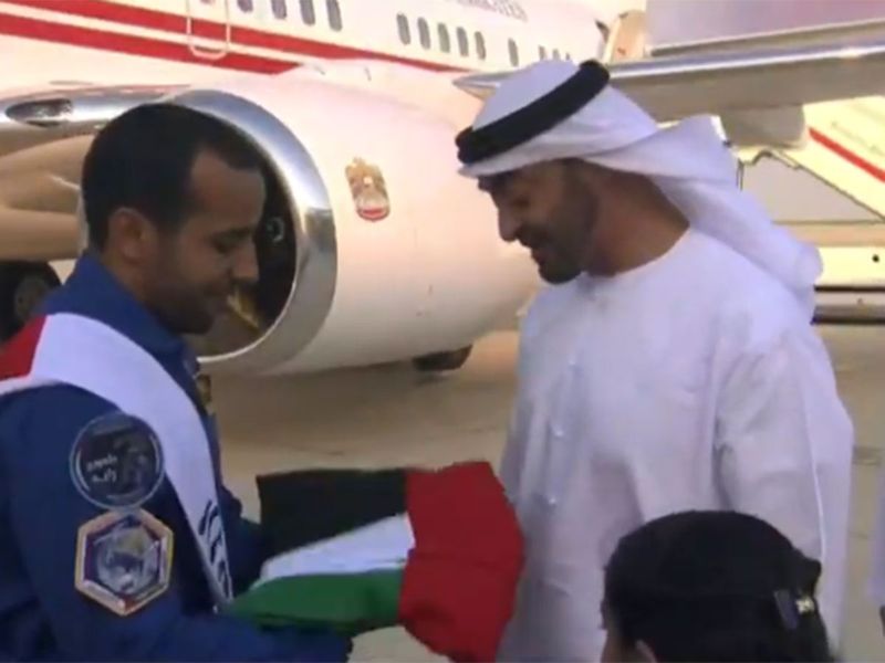 Hazzaa arrives at Al Bateen Executive Airport in Abu Dhabi 