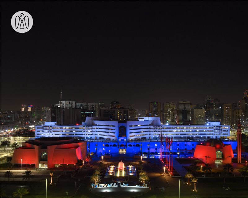 Abu Dhabi municipality lights up in Russian colours