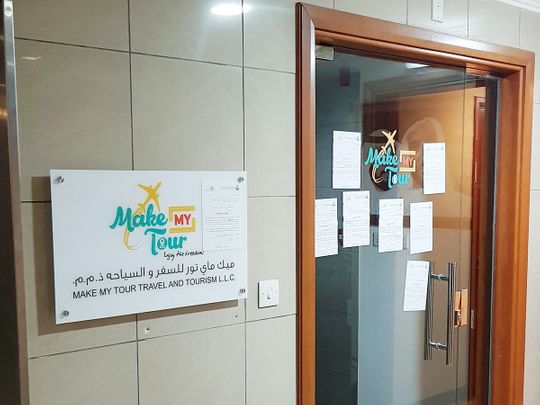 Make My Tour (MMT) company's office in Abu Dhabi.