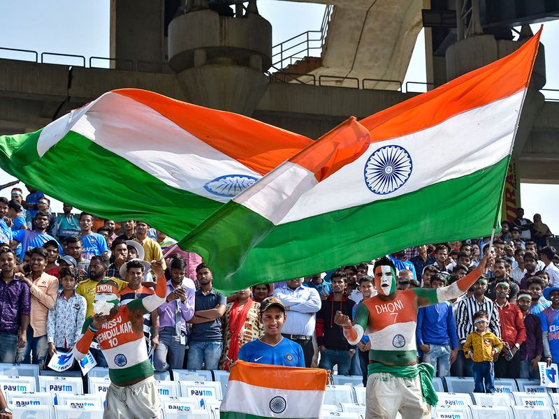 Indian cricket fans celebrate
