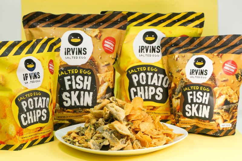 Singapore-made chips flavored with salted egg yolk.